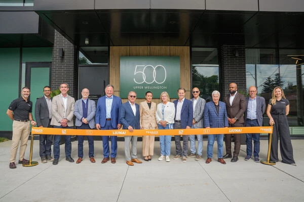 Image of ceremonial ribbon cutting at 500 Upper Wellington, a new rental community from Fengate Communities