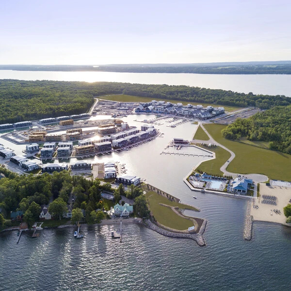 Arial view of Friday Harbour Resort